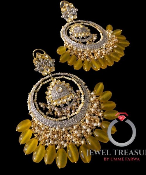 yellow american diamond earring (1)